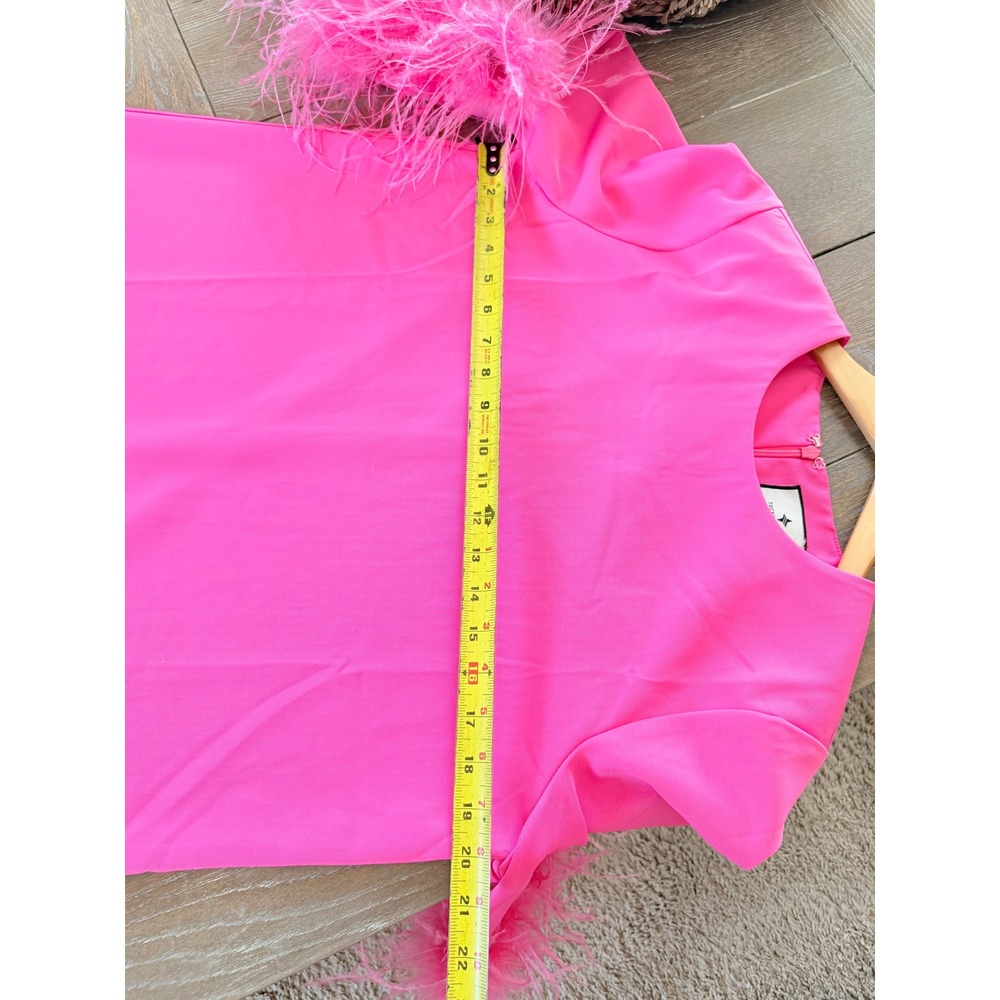 Tuckernuck Hot Pink Feather Jamie Dress Womens Hot Pink Size Medium - Picture 7 of 8